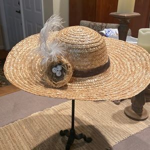 Straw Hat with Embellishments
